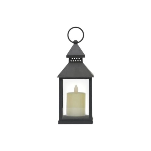 Decorative Candle Lantern Black Outdoor Lanterns with Timer Candles Battery Powered LED Decorative for Wedding - Hanging Wall Lanterns Indoor