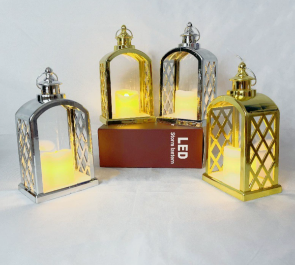 Vintage Arched Christmas Lantern LED Candle Lights - Holiday Decorative Night Light for Festive Atmosphere, Creative Indoor/Outdoor Décor - Image 2