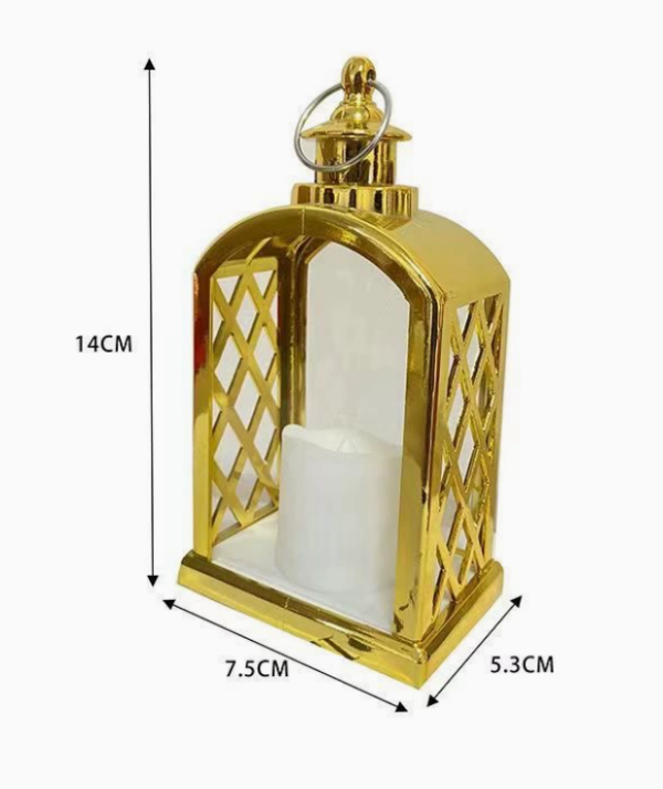 Vintage Arched Christmas Lantern LED Candle Lights - Holiday Decorative Night Light for Festive Atmosphere, Creative Indoor/Outdoor Décor - Image 4