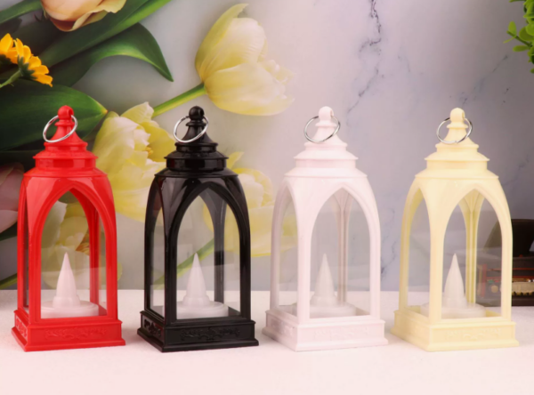 Vintage Middle Eastern Arch LED Lantern - 4-Sided Flameless Candle Light for Holidays, Home Decor & Party Ambiance Setup - Image 3