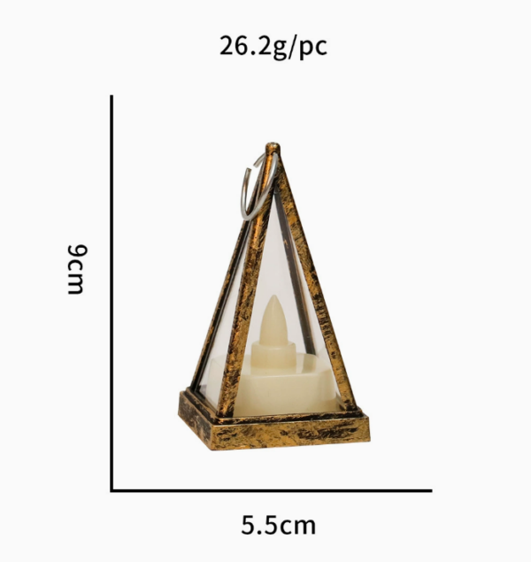 Mini Pyramid LED Electronic Candle Lantern – 3D Geometric Flameless Tea Light Holder for Parties, Home Decor & Ambient Lighting - Image 4