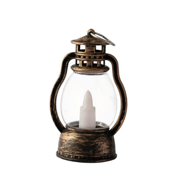 Vintage Mini Electronic Candle Lantern – Christmas, Halloween Tabletop Decor, Oil Lamp for Festive Home, Party & Holiday Ambiance - Image 2