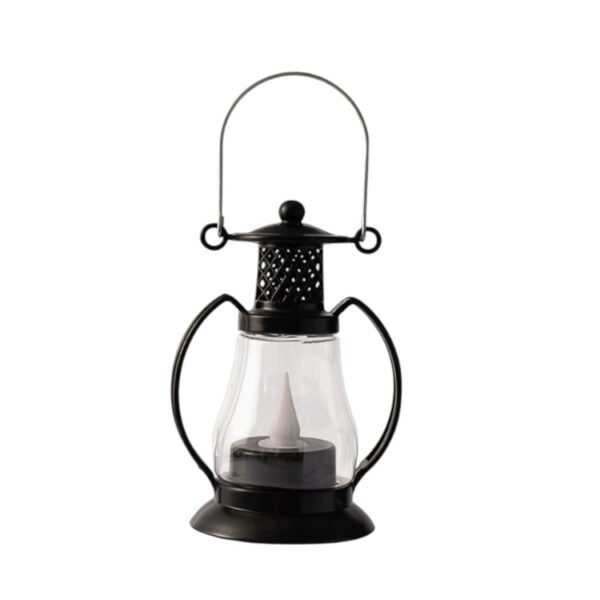Vintage Mini Electronic Candle Lantern – Christmas, Halloween Tabletop Decor, Oil Lamp for Festive Home, Party & Holiday Ambiance - Image 2