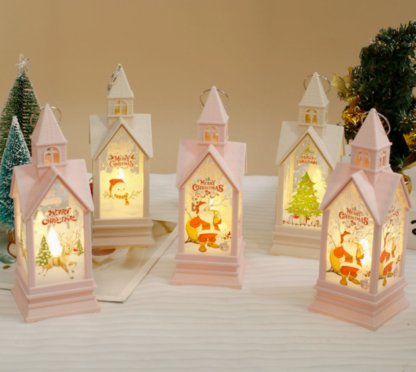 Christmas LED Candle Lights – House shape Flameless Hurricane Lamps for Festive Party Decor & Home Ambiance - Image 3