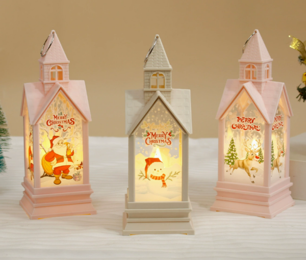 Christmas LED Candle Lights – House shape Flameless Hurricane Lamps for Festive Party Decor & Home Ambiance - Image 4