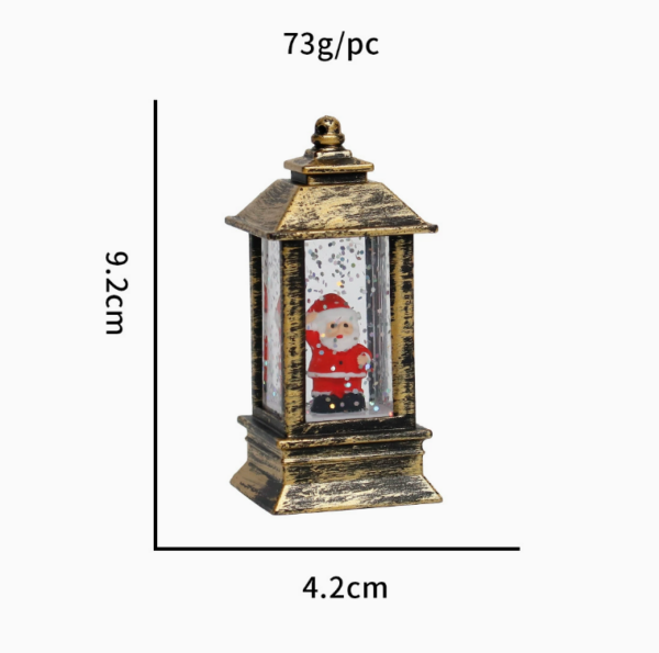 Christmas Water-Filled Hurricane Lamp with Snow Globe & LED Lights – Swirling Snowflake Night Light Decor for Holiday Home, Desk, and Festive Ambiance - Image 5