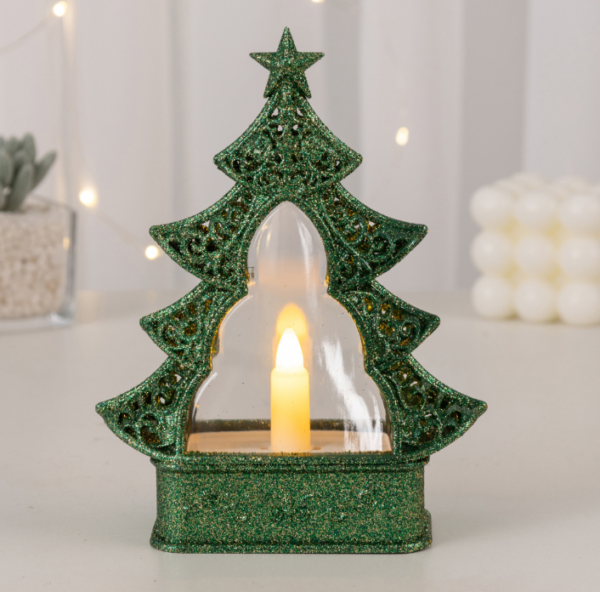 Glittering LED Christmas Tree Lanterns – Sparkling Flameless Battery-Powered Holiday Décor for Indoor/Outdoor Festive Ambiance - Image 4