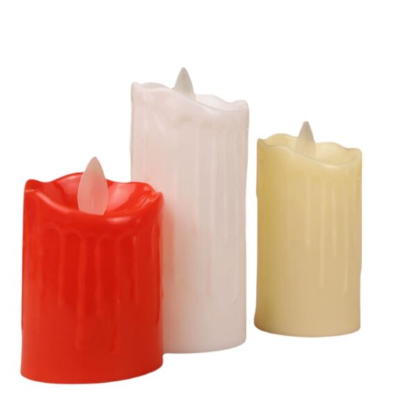 5cm Plastic LED Electronic Candles with Realistic Flicker & Dripping Wax Effect - Battery-Operated Decorative Flameless Candles