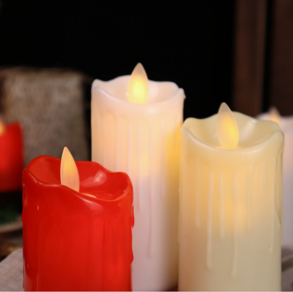 5cm Plastic LED Electronic Candles with Realistic Flicker & Dripping Wax Effect - Battery-Operated Decorative Flameless Candles - Image 4