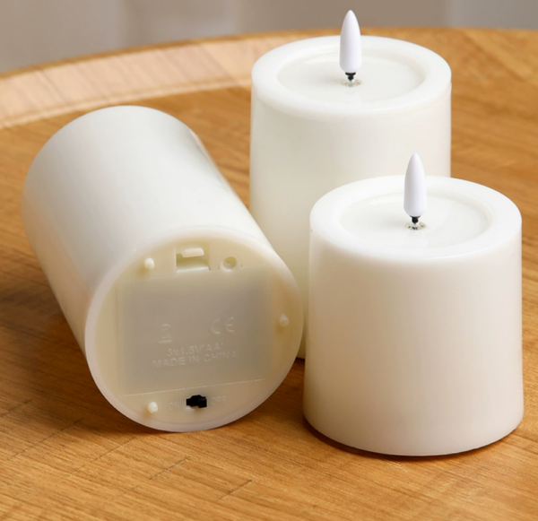 Remote-Control LED Flameless Candles - Realistic Wax Look, Flat Top Design for Weddings & Romantic Ambiance Decoration - Image 3