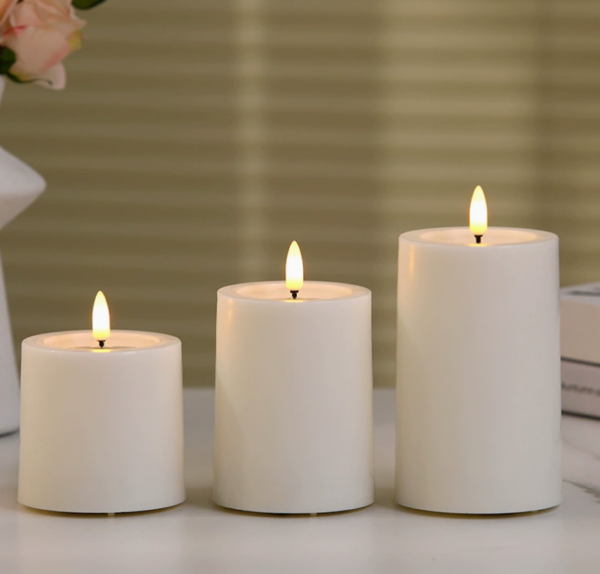 Remote-Control LED Flameless Candles - Realistic Wax Look, Flat Top Design for Weddings & Romantic Ambiance Decoration - Image 4