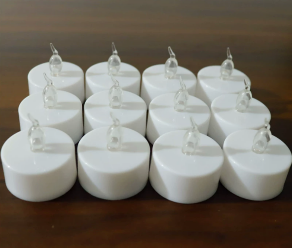 Flameless LED Tea Light CR2032 Battery Candles - Safe, Reusable Decorative Lights for Halloween, Weddings, & Church Events - Image 3