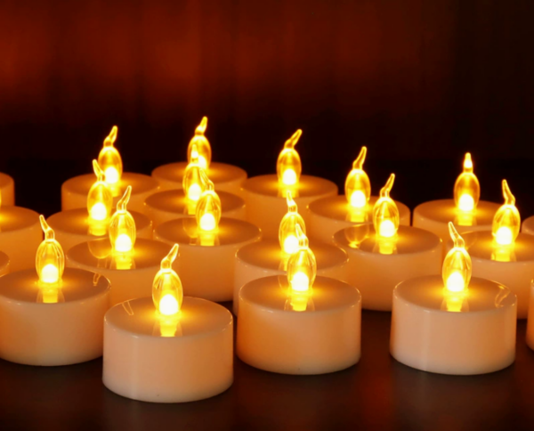 Flameless LED Tea Light CR2032 Battery Candles - Safe, Reusable Decorative Lights for Halloween, Weddings, & Church Events - Image 4