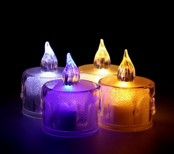 Flameless LED Tea Light CR2032 Battery Candles - Safe, Reusable Decorative Lights for Halloween, Weddings, & Church Events - Image 2