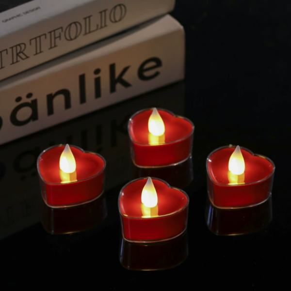 Mini Heart Shape LED Flameless Candles – Safe, Adjustable Ambiance Lights for Weddings, Birthdays & Proposal - Image 3