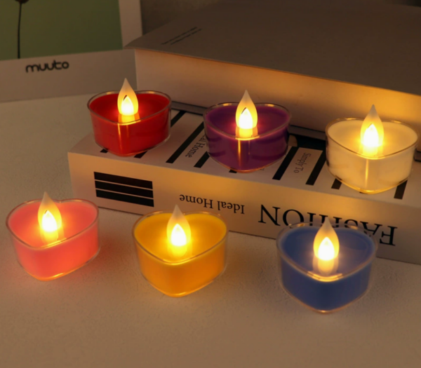 Mini Heart Shape LED Flameless Candles – Safe, Adjustable Ambiance Lights for Weddings, Birthdays & Proposal - Image 4