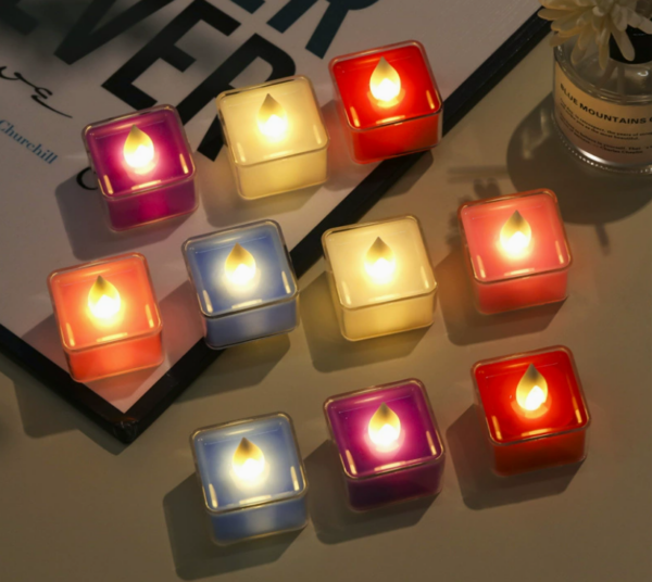 Mini Square Shape LED Flameless Candles – Safe, Adjustable Ambiance Lights for Weddings, Birthdays & Proposal - Image 2