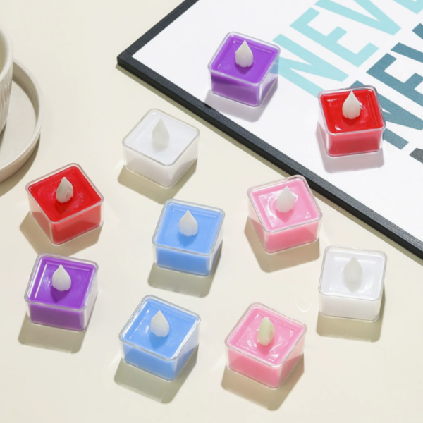 Mini Square Shape LED Flameless Candles – Safe, Adjustable Ambiance Lights for Weddings, Birthdays & Proposal - Image 3