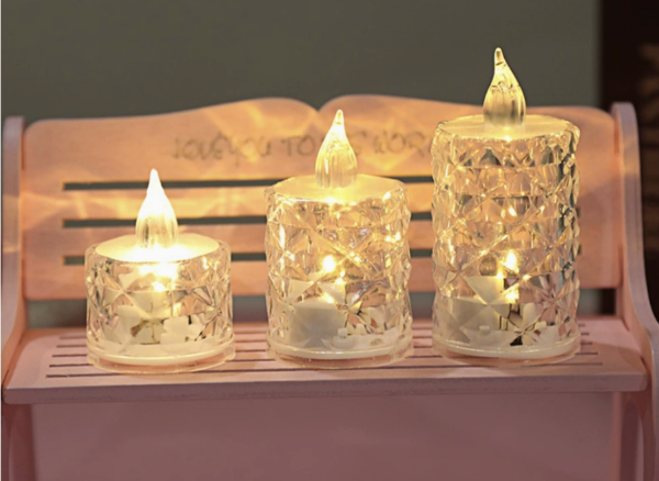 LED Diamond-Faceted Flameless Candles – Romantic Proposal, Birthday Ambiance & Indoor Decorative Smokeless Night Lights - Image 3