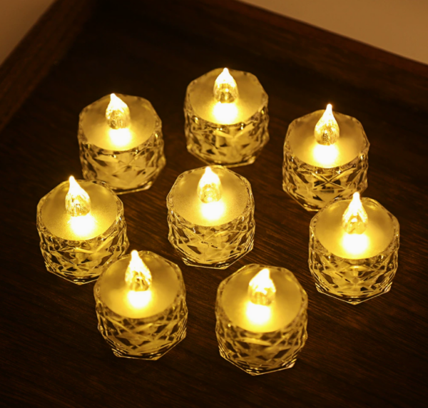 LED Diamond-Faceted Flameless Candles – Romantic Proposal, Birthday Ambiance & Indoor Decorative Smokeless Night Lights - Image 4