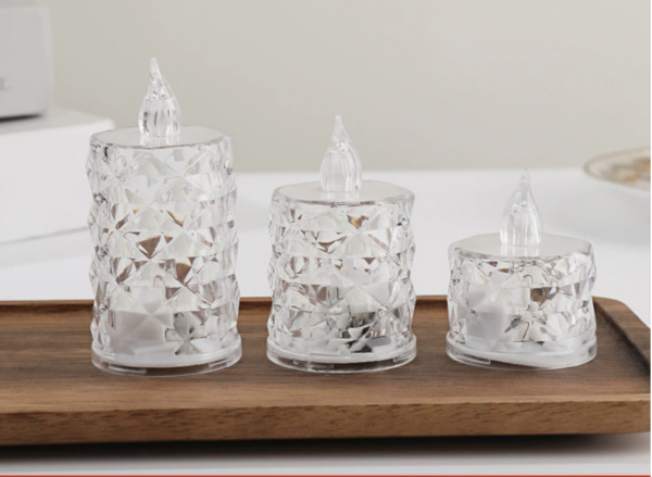 LED Diamond-Faceted Flameless Candles – Romantic Proposal, Birthday Ambiance & Indoor Decorative Smokeless Night Lights - Image 2