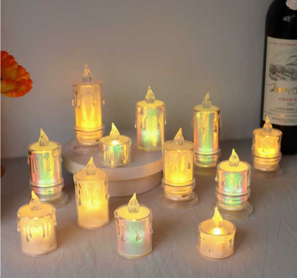 LED Drip-Design Crystal-Clear Flameless Candles with Base – Tear-Drop Tealights for Weddings, Birthdays & Mood Lighting Décor - Image 2