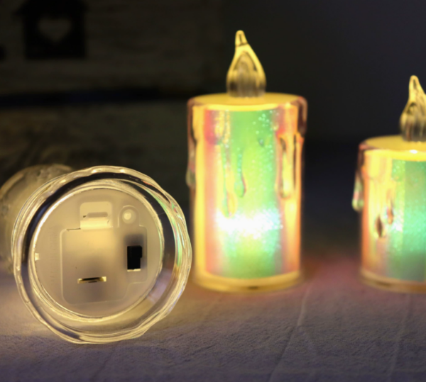 LED Drip-Design Crystal-Clear Flameless Candles with Base – Tear-Drop Tealights for Weddings, Birthdays & Mood Lighting Décor - Image 3