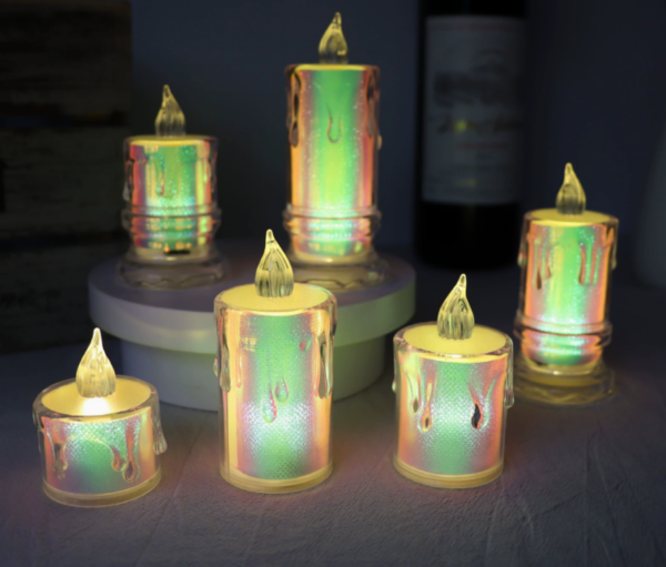 LED Drip-Design Crystal-Clear Flameless Candles with Base – Tear-Drop Tealights for Weddings, Birthdays & Mood Lighting Décor - Image 4