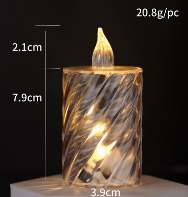 LED Helicoidal Design Crystal-Clear Flameless Candles–  Tealights for Weddings, Birthdays & Mood Lighting Décor - Image 3