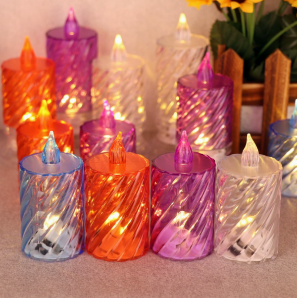 LED Helicoidal Design Crystal-Clear Flameless Candles–  Tealights for Weddings, Birthdays & Mood Lighting Décor - Image 5