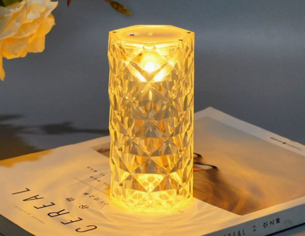 Elegant Crystal Rose-Projection Table Lamp – Ambient Bedside Night Light for Photography, Romantic Decor & Instagram-Worthy Mood Lighting - Image 3
