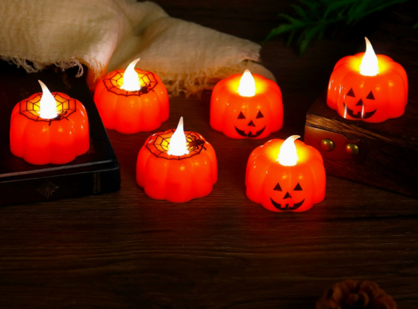 LED Pumpkin Flameless Candles – Halloween Ambiance & Indoor Decorative Smokeless Night Lights - Image 2