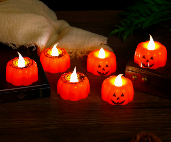 LED Pumpkin Flameless Candles – Halloween Ambiance & Indoor Decorative Smokeless Night Lights - Image 3
