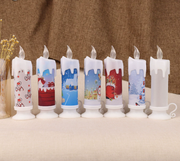 Customizable LED Glitter Crystal Flame-less Candles – Wedding, Christmas & Halloween Wine Glass Lights with Themed Pattern Projections - Image 3