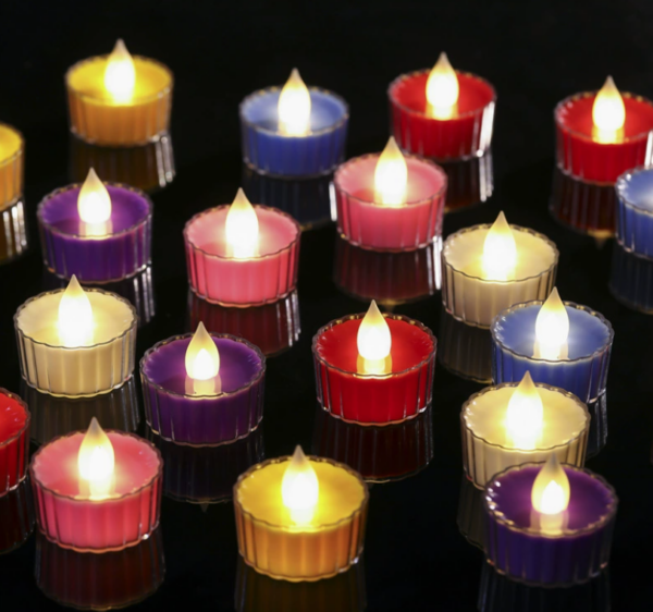 Mini Round ridge LED Flameless Candles – Smokeless, Realistic-Flickering Tea Lights for Weddings, Birthdays & Romantic Home Decor - Image 2