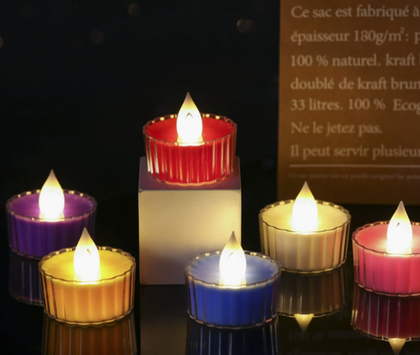 Mini Round ridge LED Flameless Candles – Smokeless, Realistic-Flickering Tea Lights for Weddings, Birthdays & Romantic Home Decor - Image 4