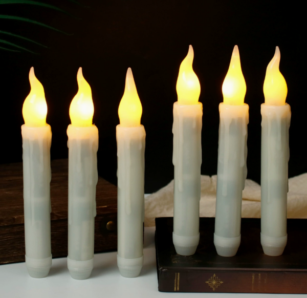 Remote Flame  tip LED Flameless Candles – teardrop pole Halloween/Bar Decor, Reusable Electronic Candles Design for Home & Holiday Ambiance - Image 3