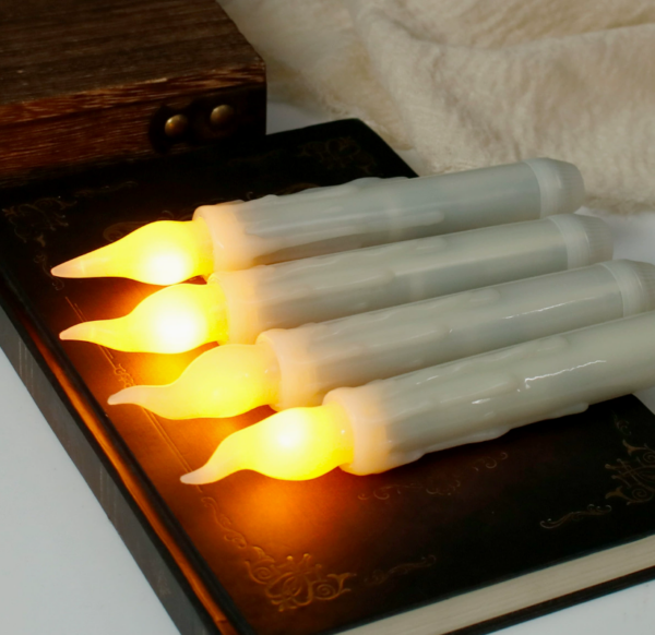 Remote Flame  tip LED Flameless Candles – teardrop pole Halloween/Bar Decor, Reusable Electronic Candles Design for Home & Holiday Ambiance - Image 4