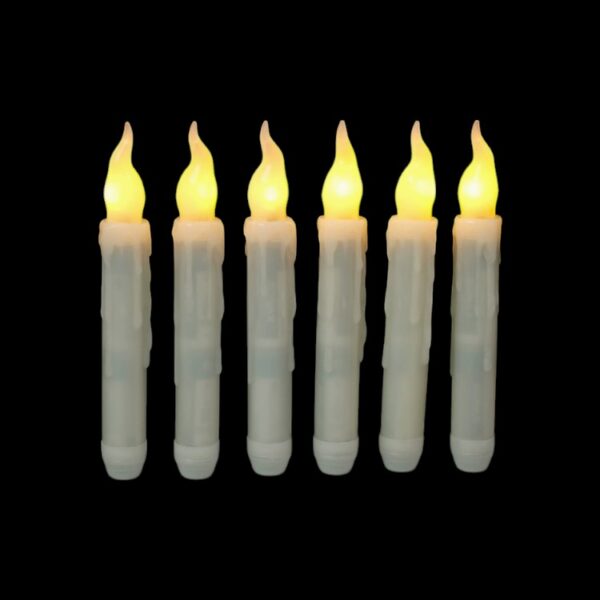 Remote Flame  tip LED Flameless Candles – teardrop pole Halloween/Bar Decor, Reusable Electronic Candles Design for Home & Holiday Ambiance