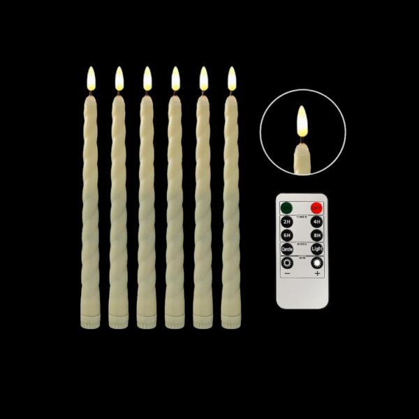 European-Style Spiral LED Flameless Candles with Remote – Elegant Long-Stem Décor for Romantic Dinners, Weddings & Ambient Event Lighting