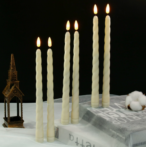 European-Style Spiral LED Flameless Candles with Remote – Elegant Long-Stem Décor for Romantic Dinners, Weddings & Ambient Event Lighting - Image 2