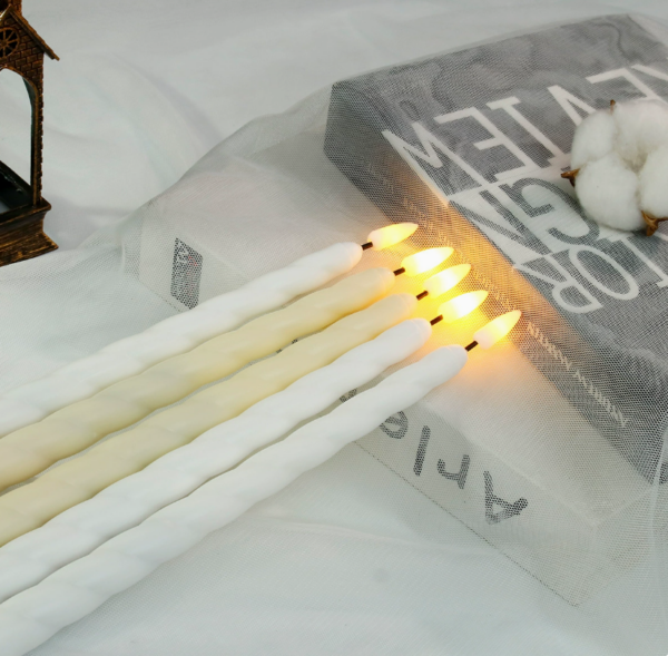 European-Style Spiral LED Flameless Candles with Remote – Elegant Long-Stem Décor for Romantic Dinners, Weddings & Ambient Event Lighting - Image 3