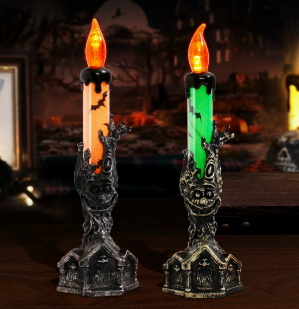 Halloween Skeleton Hand Candlesticks – Spooky LED Flameless Candelabra Decor with Ghostly Grips for Haunted Parties, Themed Events & Home Décor – Remote-Controlled Ambiance - Image 2