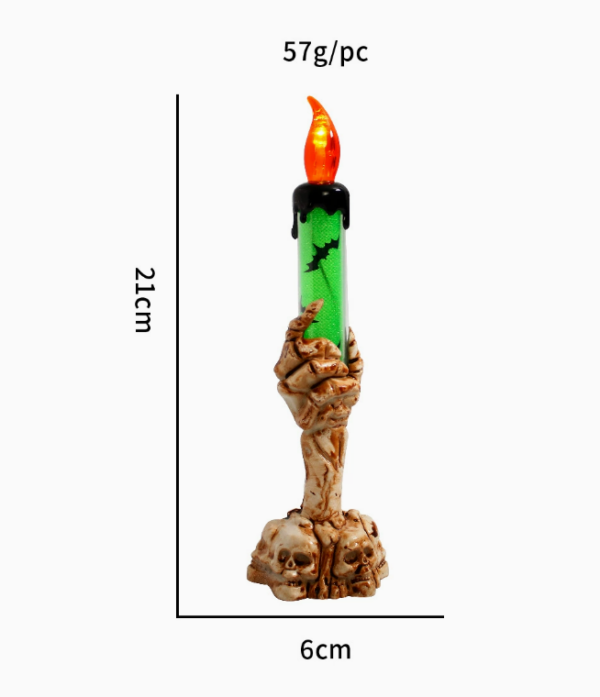 Halloween Skeleton Hand Candlesticks – Spooky LED Flameless Candelabra Decor with Ghostly Grips for Haunted Parties, Themed Events & Home Décor – Remote-Controlled Ambiance - Image 4