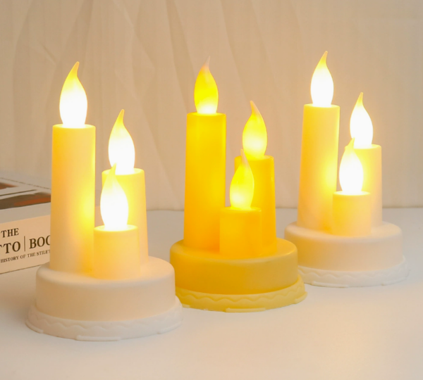 3-Headed LED Candle Lights with Base – Halloween and Christmas Decorative Flameless Candlesticks for Holiday Parties, Home & Event Centerpiece – Reusable & Safe - Image 2