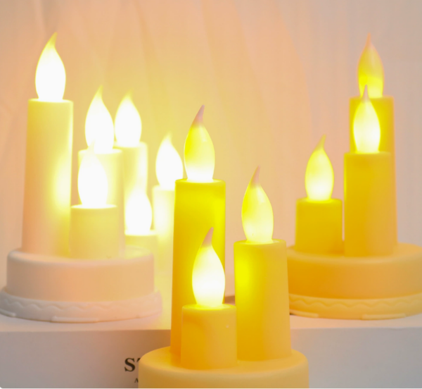 3-Headed LED Candle Lights with Base – Halloween and Christmas Decorative Flameless Candlesticks for Holiday Parties, Home & Event Centerpiece – Reusable & Safe - Image 3