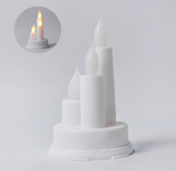 3-Headed LED Candle Lights with Base – Halloween and Christmas Decorative Flameless Candlesticks for Holiday Parties, Home & Event Centerpiece – Reusable & Safe