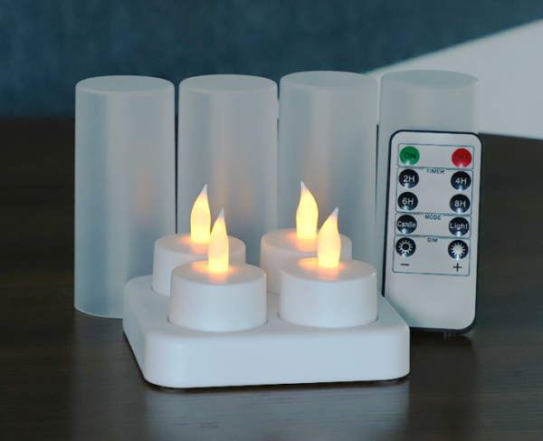4-Pack Rechargeable LED Candles with Timer & Remote – Realistic Flameless Candles for Birthday, Wedding, Party Decor – Safe, Waterproof & Eco-Friendly Electronic Tea Lights - Image 2