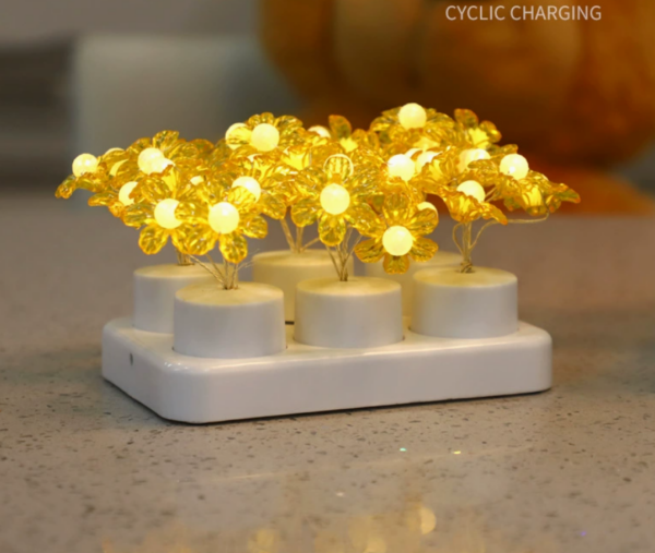 Colorful Floral Rechargeable LED Candles – Decorative Flameless Tea Lights for Birthdays, Proposals, Wedding Décor – Safe, USB-Charging & Adjustable Ambiance