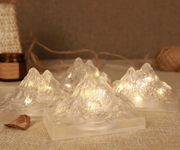 Scandinavian Iceberg Atmosphere LED Night Light – Minimalist Crystal-Clear Plastic Nordic Decor for Bedroom, Living Room & Creative Ambiance Lighting - Image 2